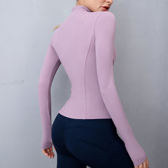 Women's Zip-Up Long Sleeve Yoga Jacket for Fitness