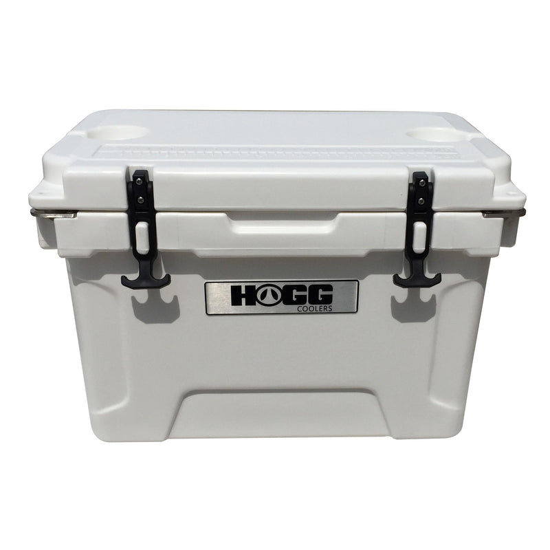 Hogg Portable Cooler with Handle Small Cooler with Bottle Opener and Fish Ruler Portable Ice Chest Hard Cooler Camping Cooler Water Cooler Ice Cooler Travel Cooler Car Cooler 20 qt White