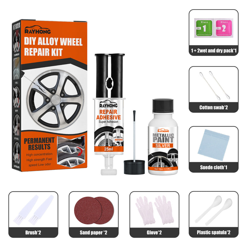 DIY Alloy Wheel Repair Kit for Rim Scrapes and Scratches