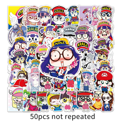 50 Anime Cartoon Waterproof Stickers for Luggage