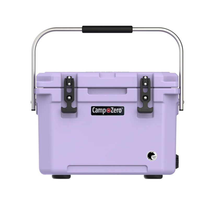 CAMP-ZERO 21 Quart Rotomolded Hard Cooler - Insulated Ice Chest with 4 Cup Holders - Bear-Proof Travel Ice Box for Beverage Drink BBQ Fishing Camping Outdoor Purple/Lavender