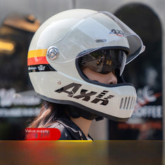Men's Winter Electric Motorcycle Helmet - Retro Design